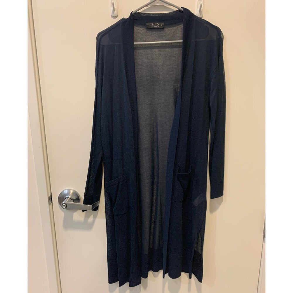 ZIOSONGZIO Navy Long Cardigan
